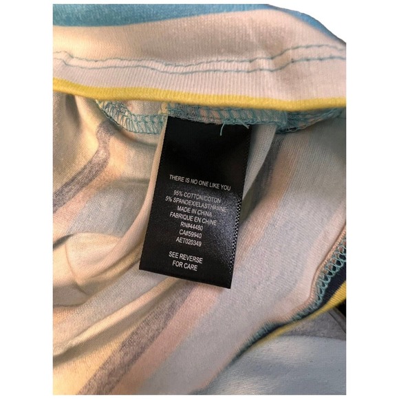 New AFRM Womens Size 3X Jorja Cropped Top Striped Ruched Cap Sleeves Multi - Picture 6 of 9